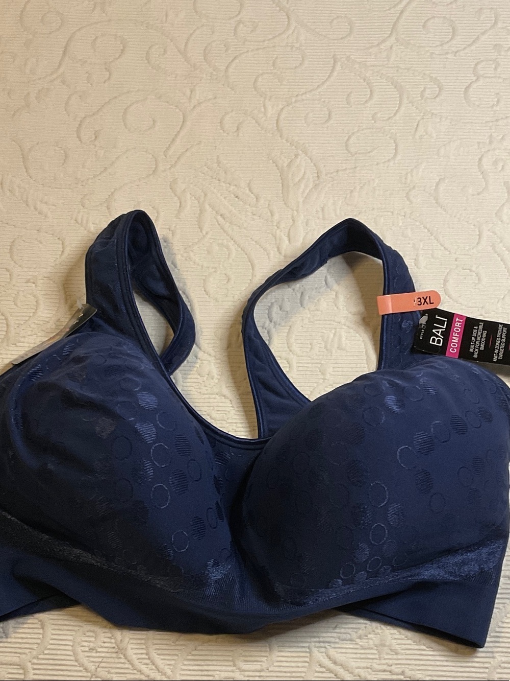 Bali Navy Blue Wireless Comfort Bra - 3XL NWT